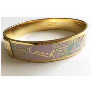 Coach Gold-Tone Bangle with Lavender and Mint Enamel